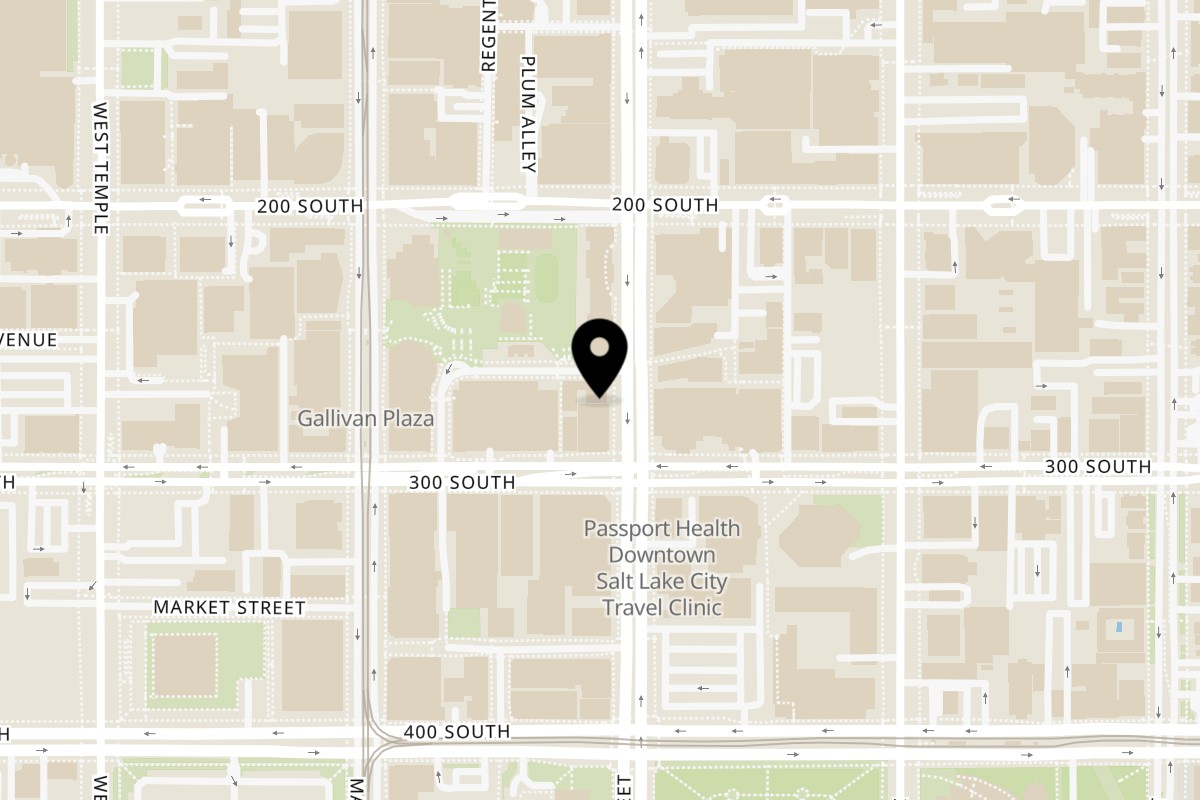 Map showing the location of Monarca on 268 S State St Ste 110 in Salt Lake City